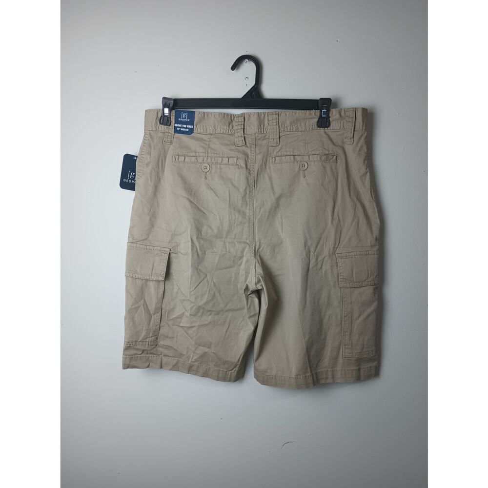 Men's Tan Stretch Cargo Shorts NWT George Size 38 Gift Pockets‎ Outdoors
